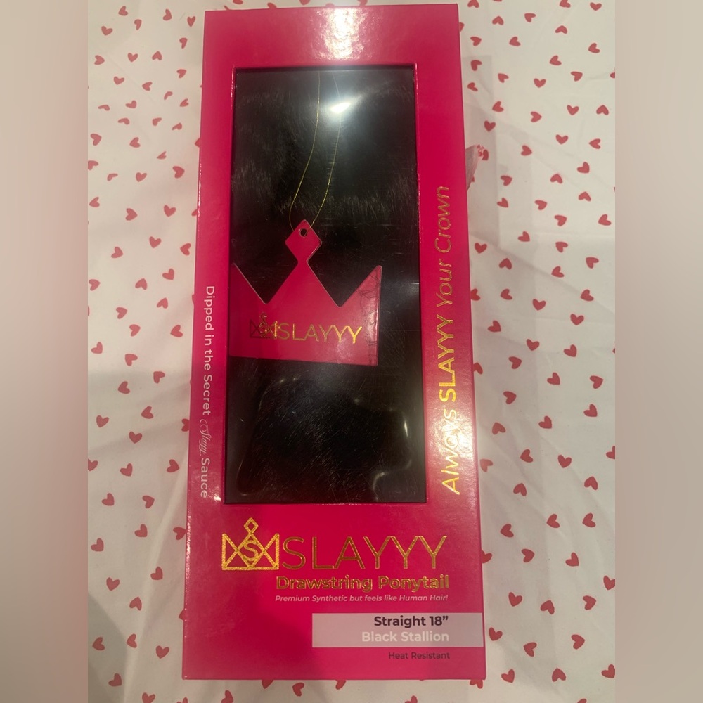 Slayyy Black Stallion 18inch Drawstring Ponytail